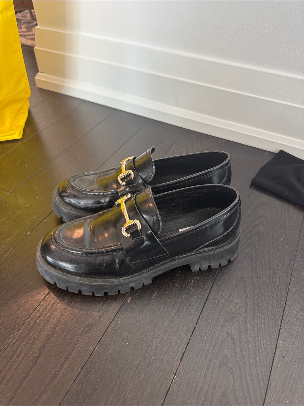 Steve Madden Black Leather Loafers